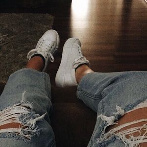 White Platform sneakers